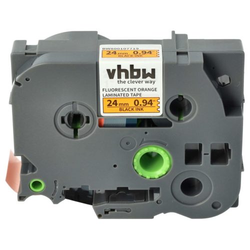 VHBW Brother TZ-B51, TZE-B51 Label Tape - 24 mm, Black-Neon Orange