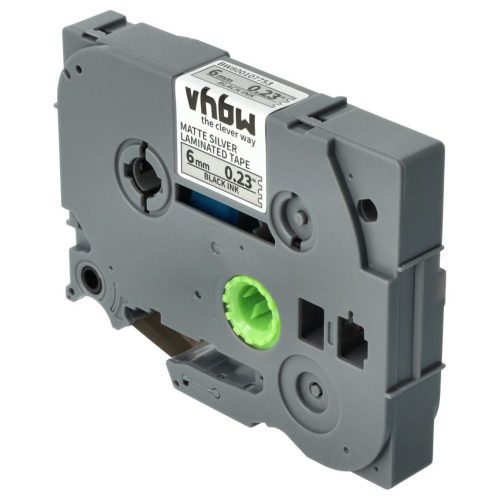 VHBW Brother TZE-M911 Label Tape - 6 mm, Black-Matte Silver