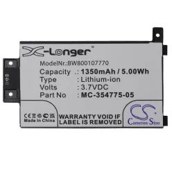   VHBW E-Book Akku S13-R1-D, MC-354775-05, S13-R1-S, 58-000049 - 1350 mAh 3,7 V Li-Ion