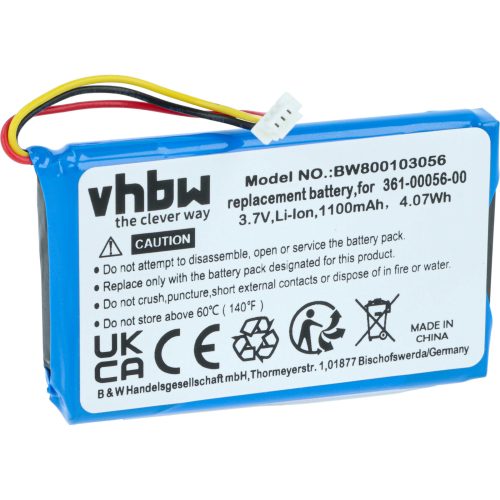 VHBW GPS Akku Garmin 361-00056-01 - 1100 mAh 3,7 V Li-Ion