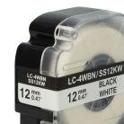 VHBW Epson LC-4WBN Etikettenband - 12 mm, Schwarz-Weiß