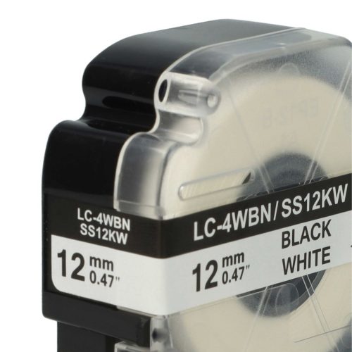VHBW Epson LC-4WBN Etikettenband - 12 mm, Schwarz-Weiß