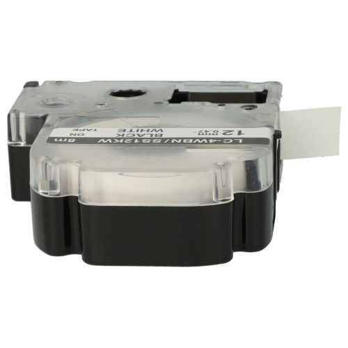 VHBW Epson LC-4WBN Etikettenband - 12 mm, Schwarz-Weiß