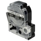 VHBW Epson LC-4BWV Etikettenband - 12 mm, Weiß-Schwarz