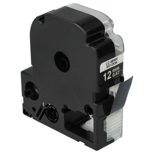 VHBW Epson LC-4BWV Etikettenband - 12 mm, Weiß-Schwarz