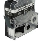 VHBW Epson LC-4BWV Etikettenband - 12 mm, Weiß-Schwarz