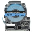 VHBW Epson LC-4LBP Etikettenband - 12mm, Schwarz-Blau