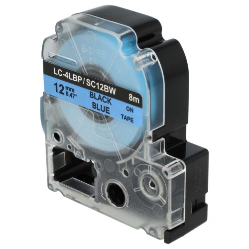 VHBW Epson LC-4LBP Etikettenband - 12mm, Schwarz-Blau