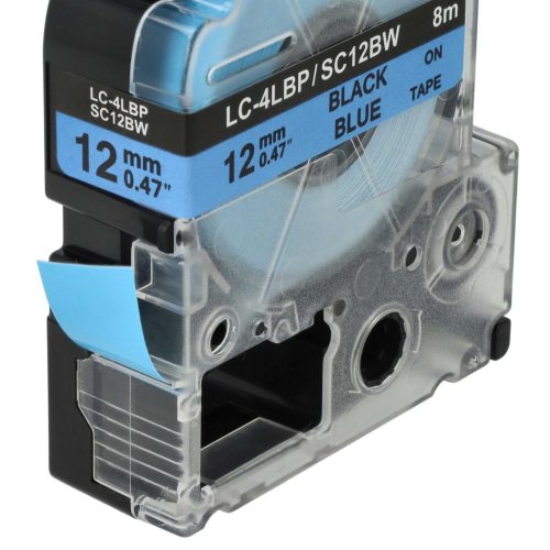 VHBW Epson LC-4LBP Etikettenband - 12mm, Schwarz-Blau