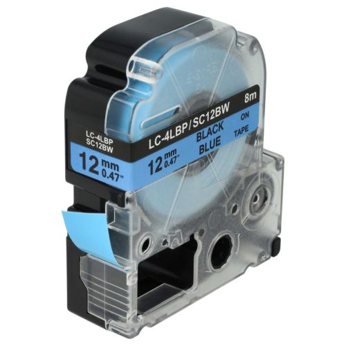 VHBW Epson LC-4LBP Etikettenband - 12mm, Schwarz-Blau