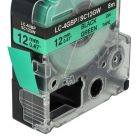 VHBW Epson LC-4GBP Etikettenband, 12 mm, Schwarz-Grün