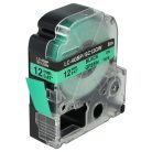 VHBW Epson LC-4GBP Etikettenband, 12 mm, Schwarz-Grün