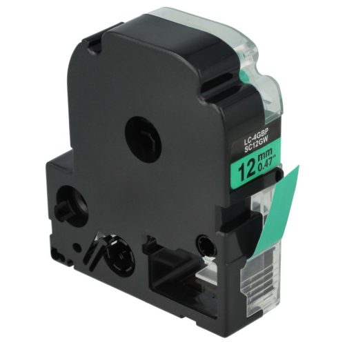 VHBW Epson LC-4GBP Etikettenband, 12 mm, Schwarz-Grün