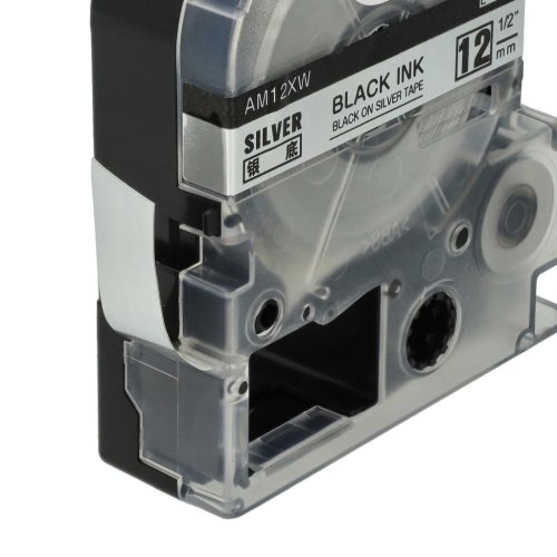 VHBW Epson LC-4SBM Label Tape, 12mm, Black-Silver