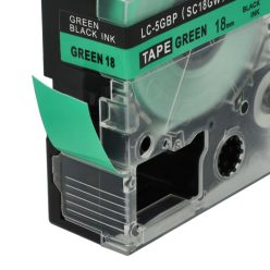 VHBW Epson LC-5GBP Label Tape, 18 mm, Black-Green