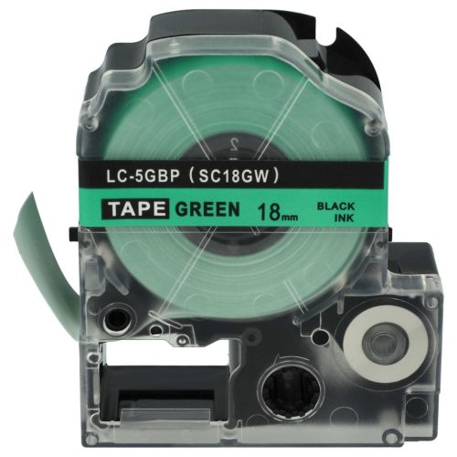 VHBW Epson LC-5GBP Label Tape, 18 mm, Black-Green
