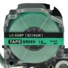 VHBW Epson LC-5GBP Label Tape, 18 mm, Black-Green