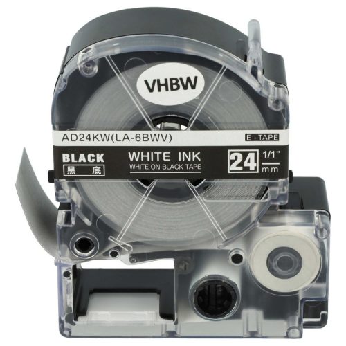 VHBW Epson LC-6BWV Label Tape – 24 mm, White-Black