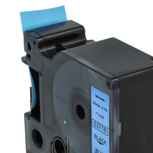 VHBW Dymo 53716 Label Tape, D1 - 24 mm, Black-Blue