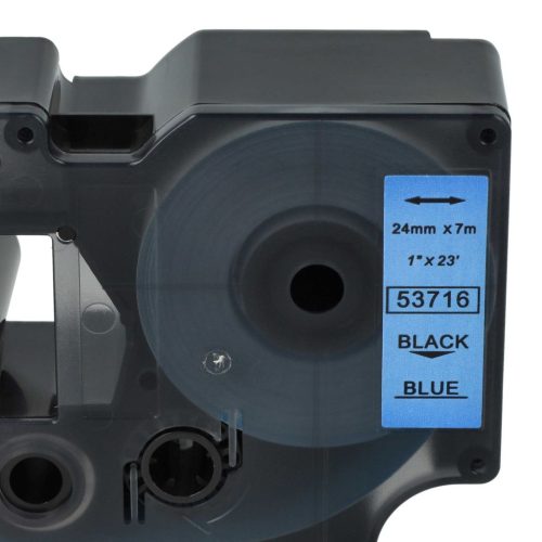 VHBW Dymo 53716 Label Tape, D1 - 24 mm, Black-Blue