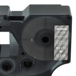 VHBW Dymo D1 Label Tape, 53720, 24 mm, White-Clear