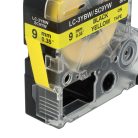 VHBW Epson LC-3YBW Etikettenband - 9 mm, Schwarz-Gelb