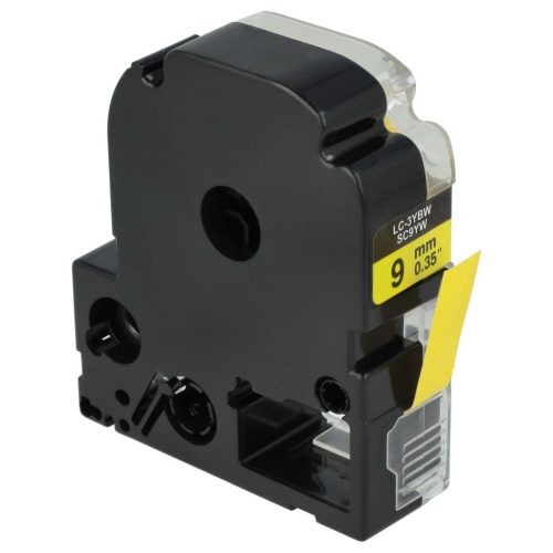 VHBW Epson LC-3YBW Etikettenband - 9 mm, Schwarz-Gelb