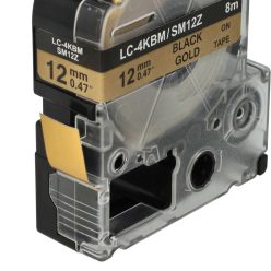VHBW Epson LC-4KBM Etikettenband - 12 mm, Schwarz-Gold