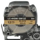 VHBW Epson LC-4KBM Etikettenband - 12 mm, Schwarz-Gold