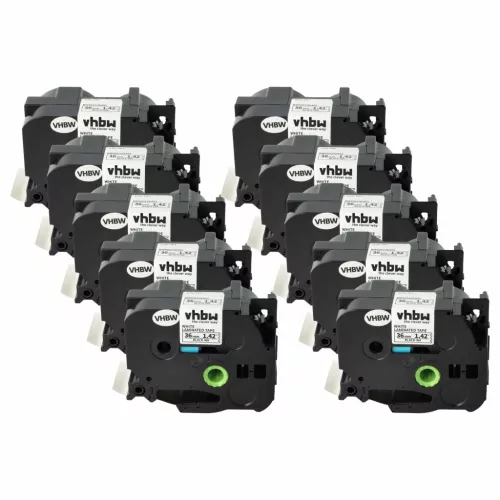 VHBW Label Tape Brother TZ-261, TZE-261 - 36 mm Black-White