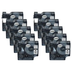 VHBW Label Tape Dymo S0720530, D1 - 12 mm Black-White