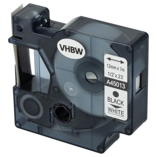 VHBW Label Tape Dymo S0720530, D1 - 12 mm Black-White