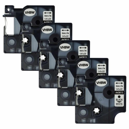 VHBW Label Tape Dymo D1, 43613 - 6 mm Black on White