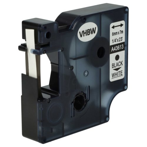VHBW Label Tape Dymo D1, 43613 - 6 mm Black on White