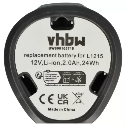 VHBW Electric Tool Battery AEG 4932352824, 584932, 4932, 3520, 3526 - 2000 mAh 12 V Li-Ion