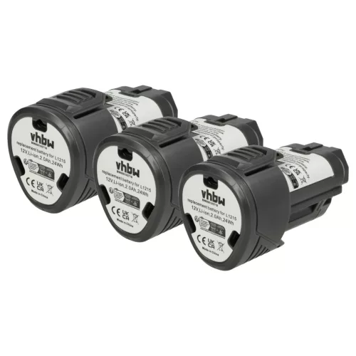 3x Akkumulátor AEG 4932352824, 584932, 4932, 3520, 3526 Elektromos Szerszámhoz - 2000 mAh, 12 V, Li-Ion