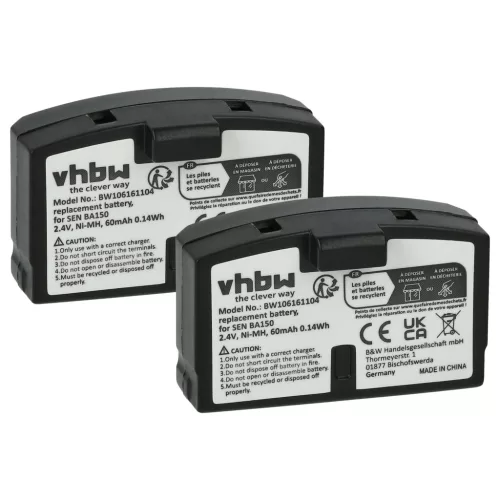 VHBW Wireless Headphone Battery Sennheiser BA151, BA150, BA152 - 60 mAh 2.4 V NiMH
