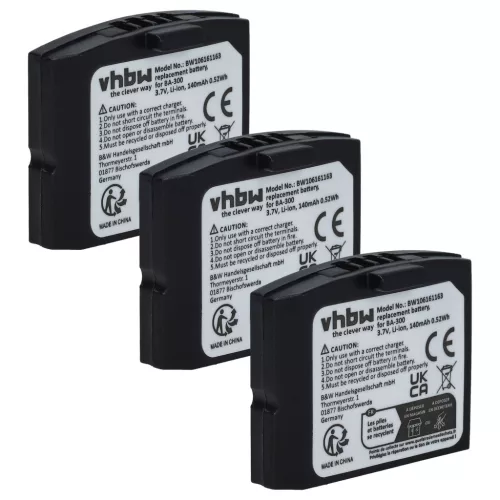 VHBW Drahtloser Kopfhörer Akku BA300, BA-300, 500898, 523306 - 140 mAh 3,7 V Li-Polymer