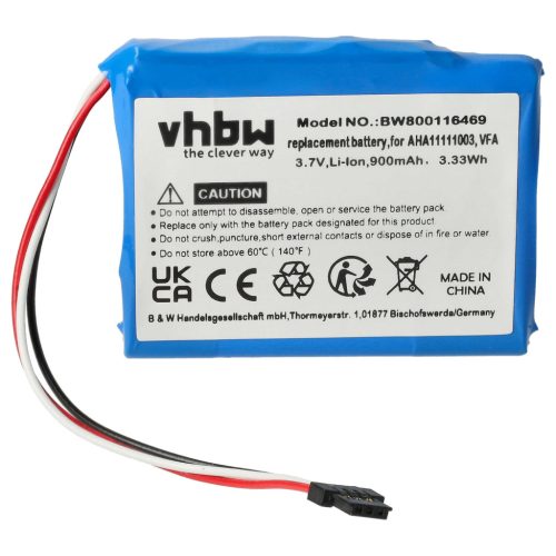 VHBW GPS Akku VFA, AHA11111003 - 900 mAh 3,7 V Li-Ion