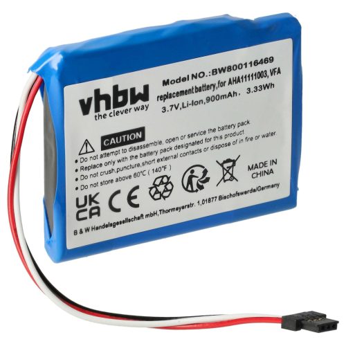VHBW GPS Akku VFA, AHA11111003 - 900 mAh 3,7 V Li-Ion