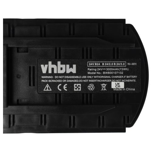VHBW Electric Tool Battery Hilti B24, B 24/3.0, B 24/2.0 - 3000 mAh 24 V NiMH