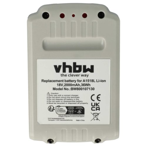 VHBW Electric Tool Battery LB018-OPE, A1518L - 2000 mAh 18 V Li-Ion