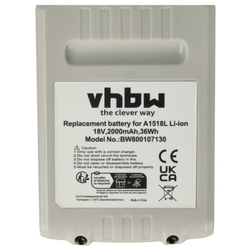 VHBW Electric Tool Battery LB018-OPE, A1518L - 2000 mAh 18 V Li-Ion