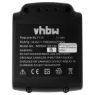 VHBW Electric Tool Battery LB16, BL1514, BL1314, BL1114 - 1500 mAh 14.4 V Li-Ion
