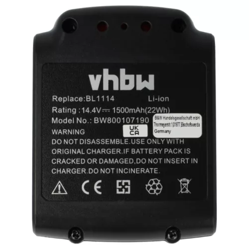 VHBW Electric Tool Battery LB16, BL1514, BL1314, BL1114 - 1500 mAh 14.4 V Li-Ion