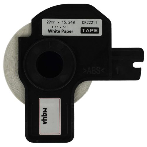 VHBW Brother DK-22211 Label, 29 mm x 15.24 m + Holder