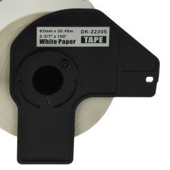 VHBW Brother DK-22205 Label - 62 mm x 30.48 m + Holder