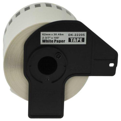 VHBW Brother DK-22205 Label - 62 mm x 30.48 m + Holder
