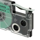VHBW Casio XR-6GN1, XR-6GN Etikettenband - 6 mm, Schwarz-Grün