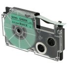 VHBW Casio XR-6GN1, XR-6GN Etikettenband - 6 mm, Schwarz-Grün
